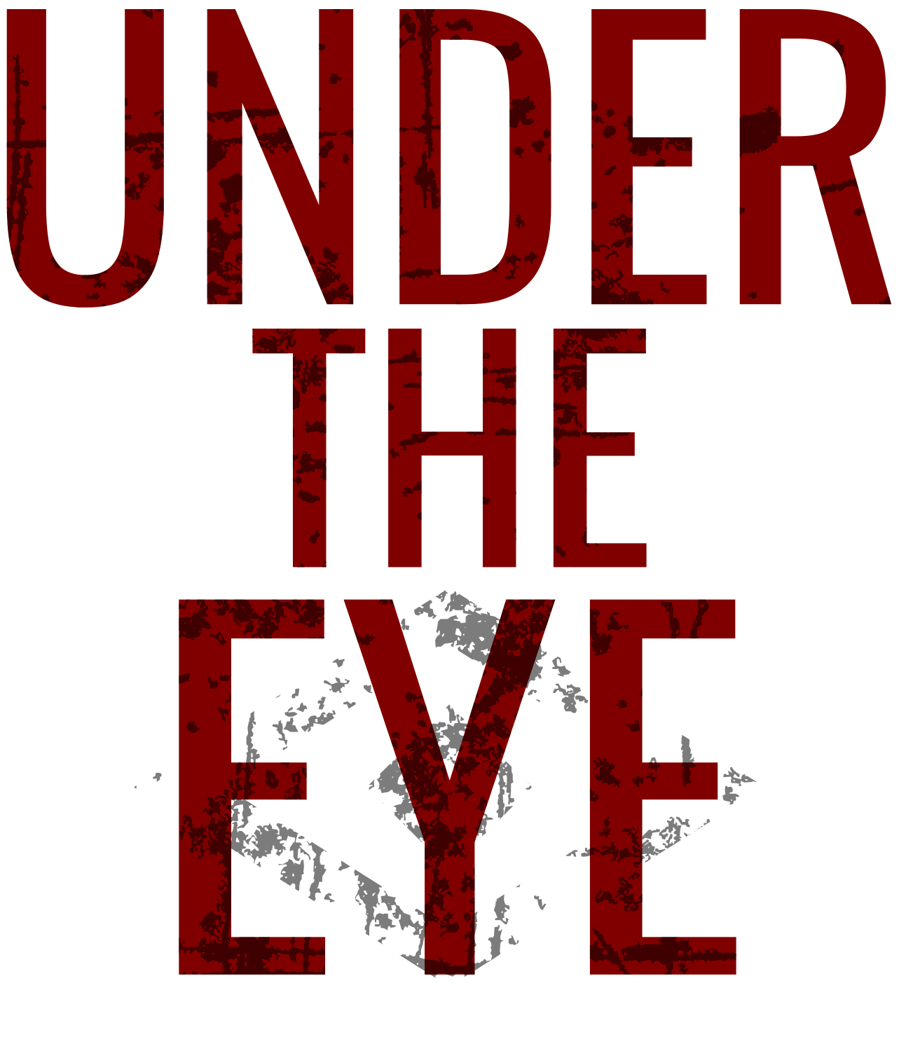 Under the Eye — gritty 1980s brutalist indie strategy card game logo